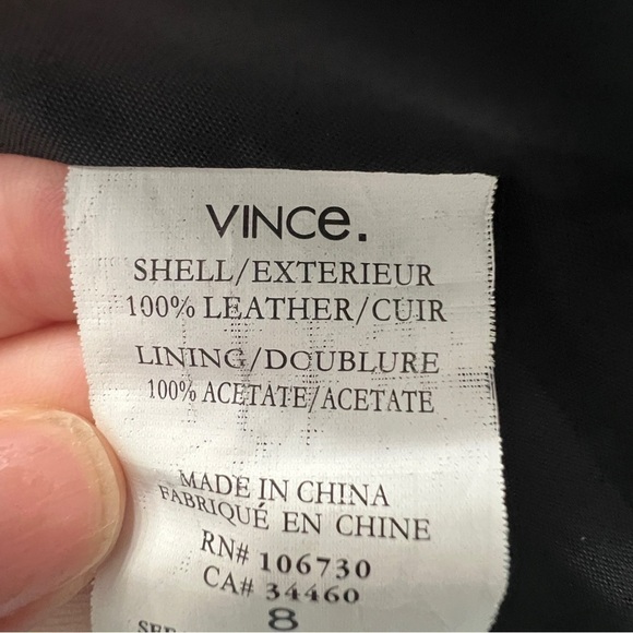 Vince Black Cap Sleeve Leather Dress, size 8 - Picture 3 of 4